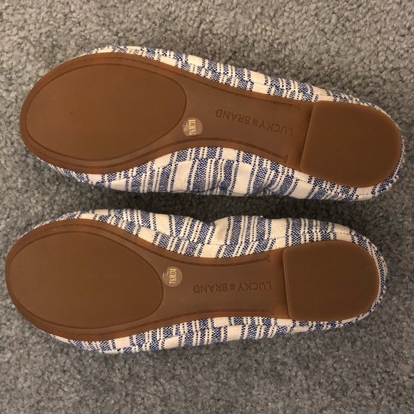 NWOT Lucky Brand Emmie Flats Blue Stripes - Picture 3 of 3